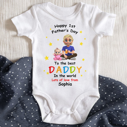 Happy 1st Father's Day To The Best Daddy In The World, Stars and Animated Characters