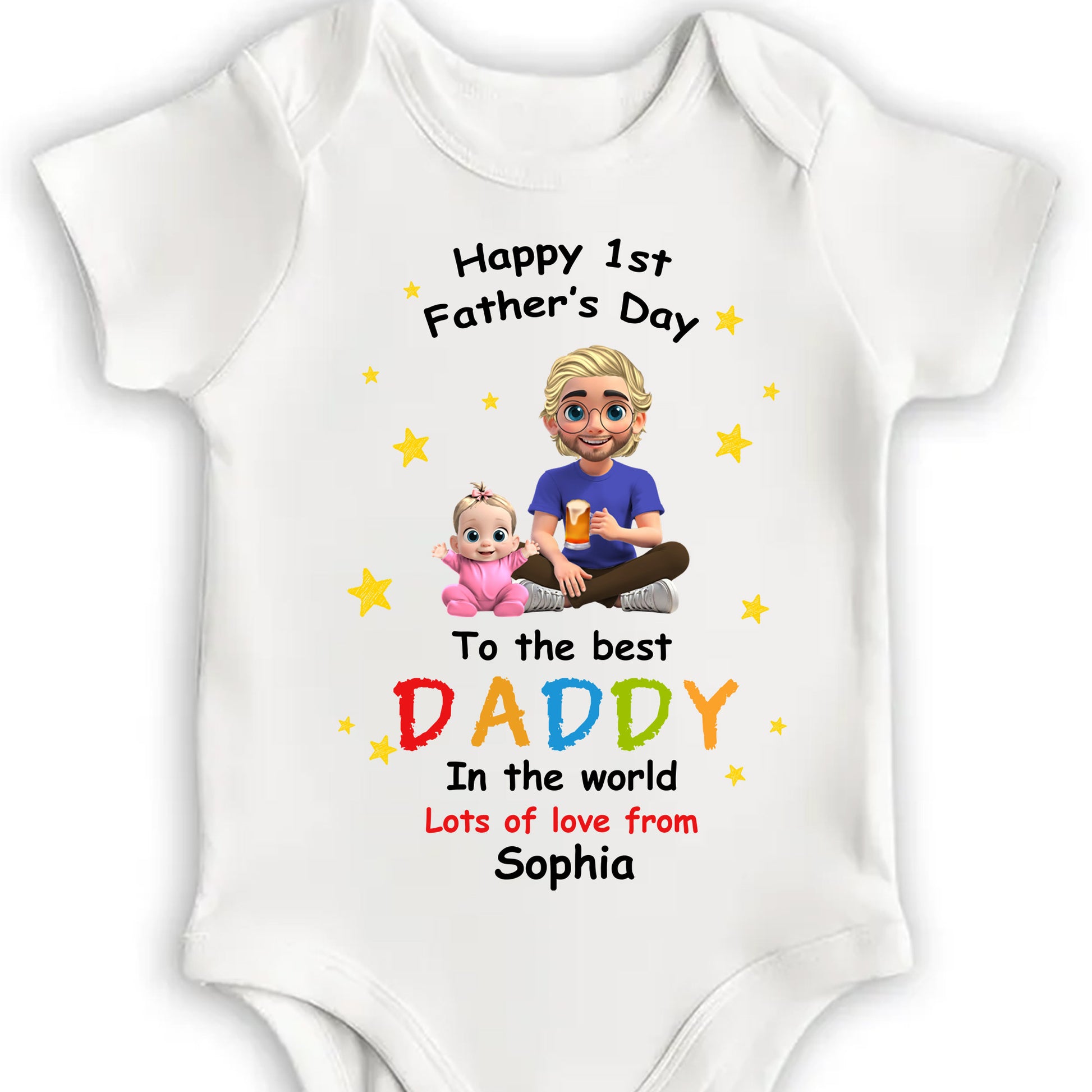 Happy 1st Father's Day To The Best Daddy In The World, Stars and Animated Characters