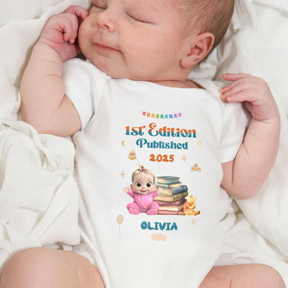 1st Edition Published 2025, Baby With Books and Teddy Bear