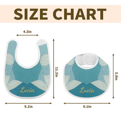 Superhero-Inspired Costume Baby Bib, Lucia