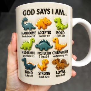 God Says I Am Handsome, Accepted, Bold, Dinosaurs and Bible Verses