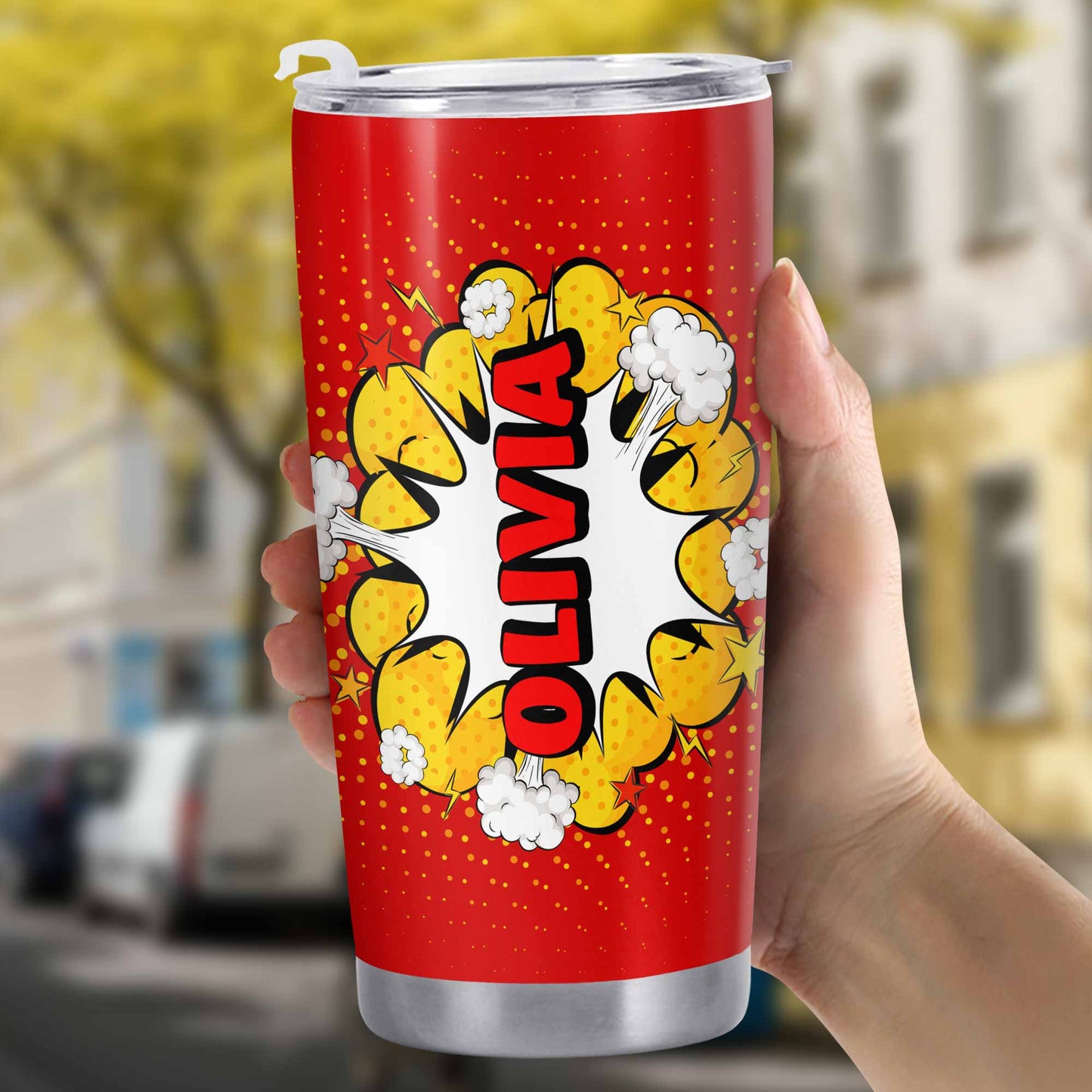 Burst Of Name In Tropical Style With Comic Style Explosion