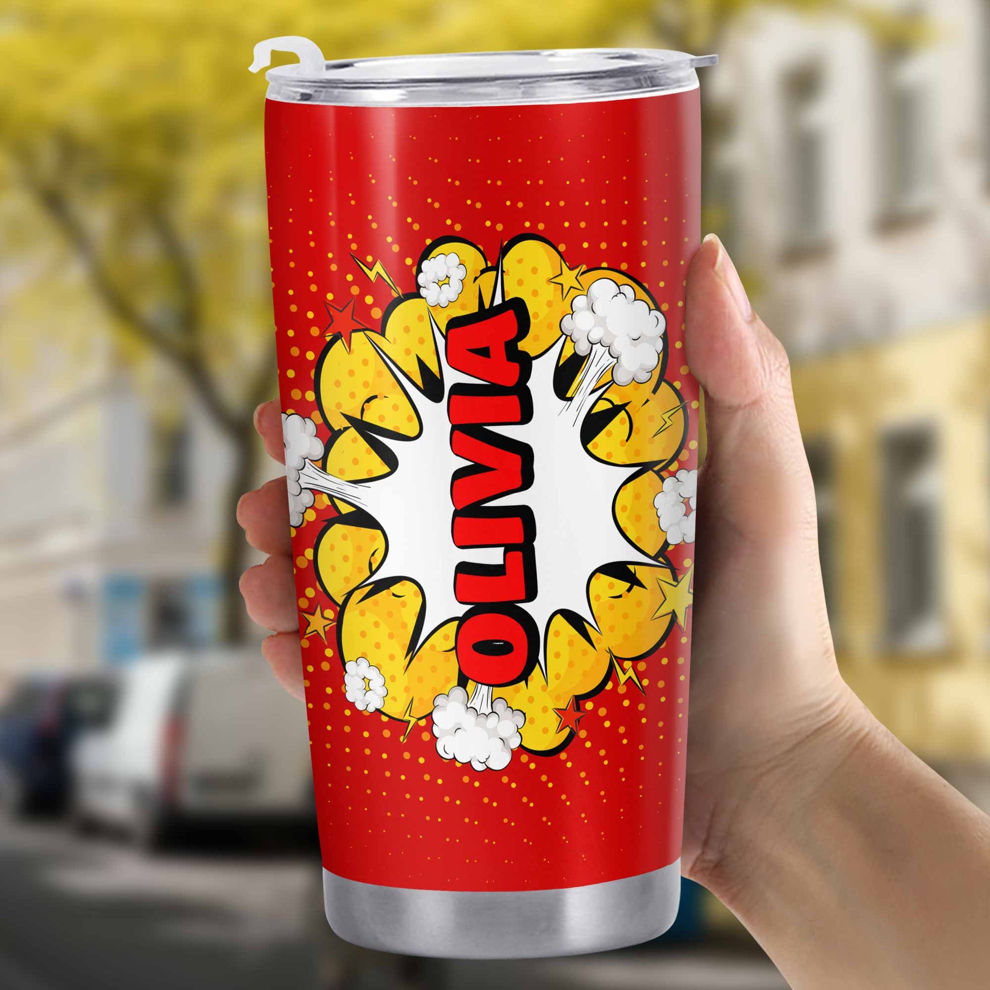 Burst Of Name In Tropical Style With Comic Style Explosion