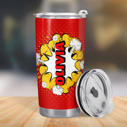 Burst Of Name In Tropical Style With Comic Style Explosion