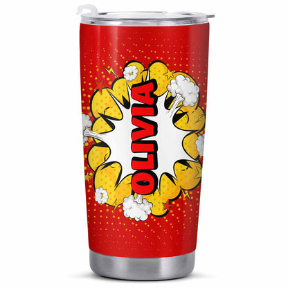 Burst Of Name In Tropical Style With Comic Style Explosion