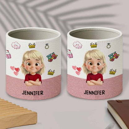 Customizable Pen Holder With Animated Princess And Hearts