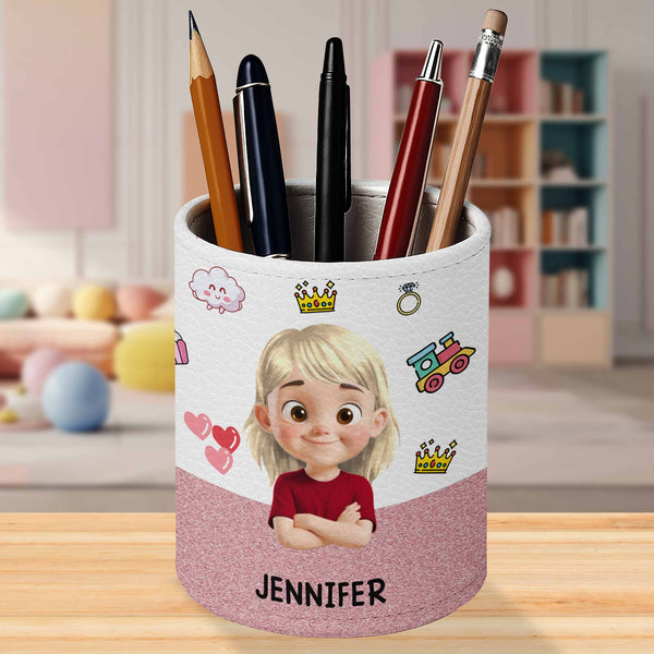 Customizable Pen Holder With Animated Princess And Hearts
