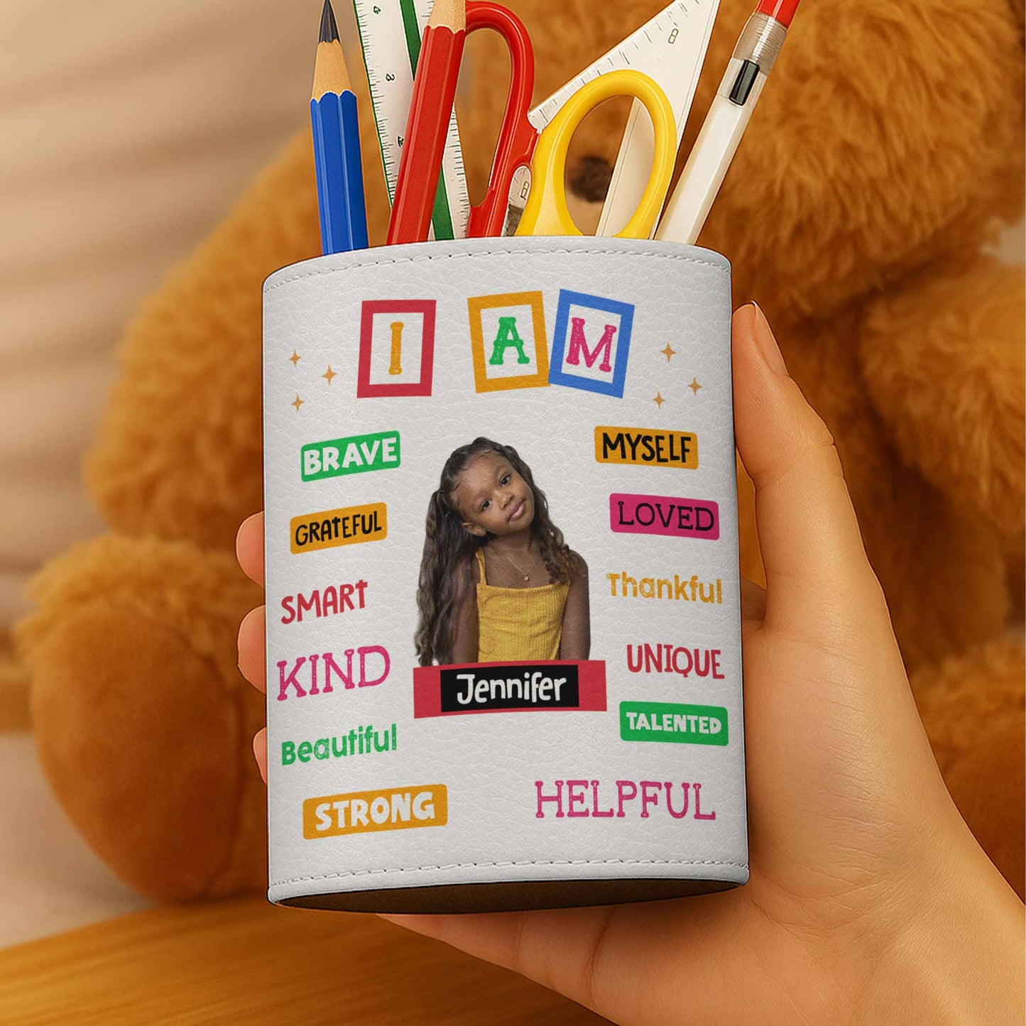 I Am Brave, Grateful, Loved, Beautiful, Strong, Kind, Smart Pen Holder