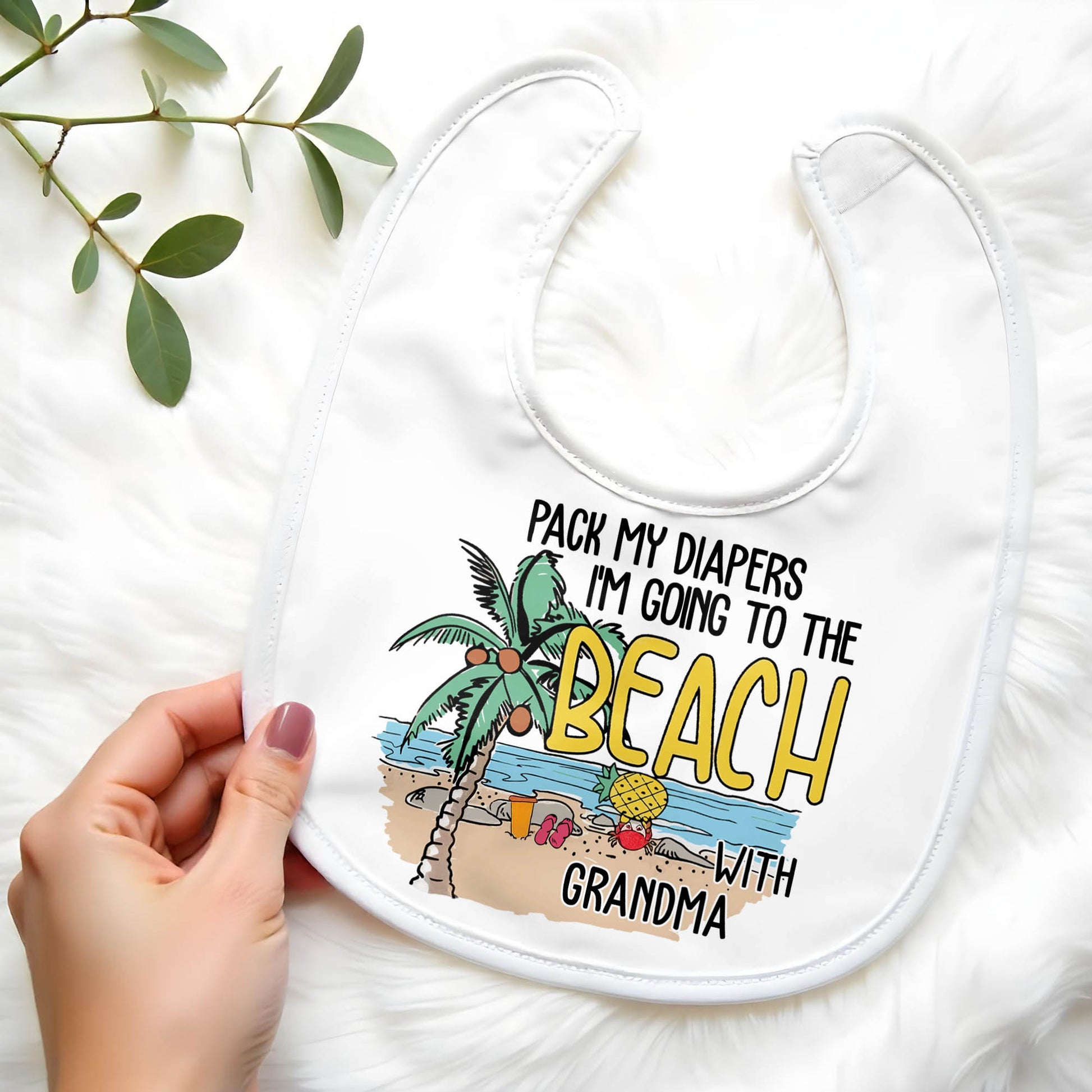 Pack My Diapers I'm Going to the Beach, Palm Tree and Suitcase