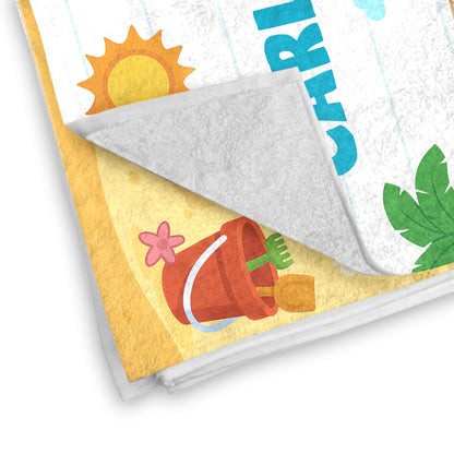 Personalized Towel Featuring Palm Trees And Beach Fun