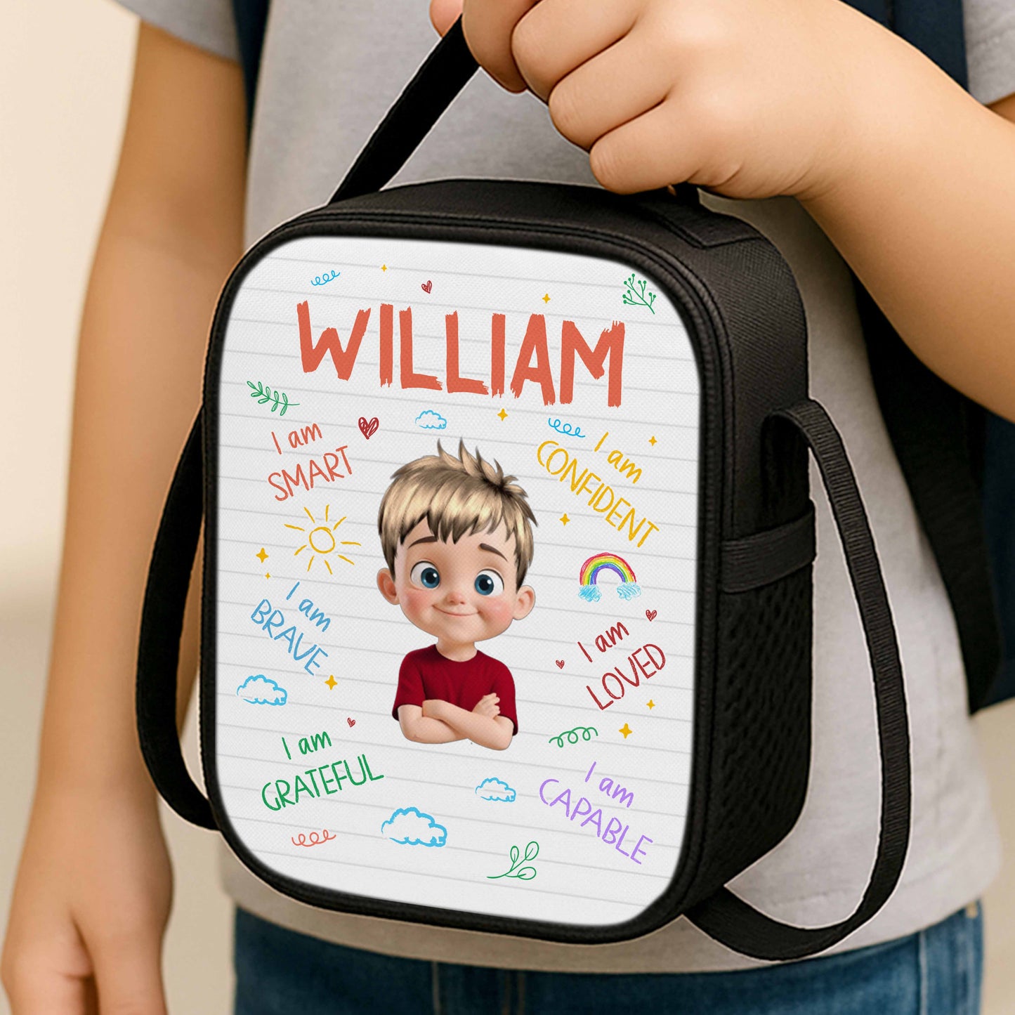 I Am Smart, I Am Brave, I Am Loved, Inspiring Lunch Bag