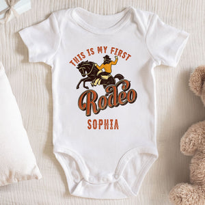 This Is My First Rodeo Cowboy Horse Baby Onesie
