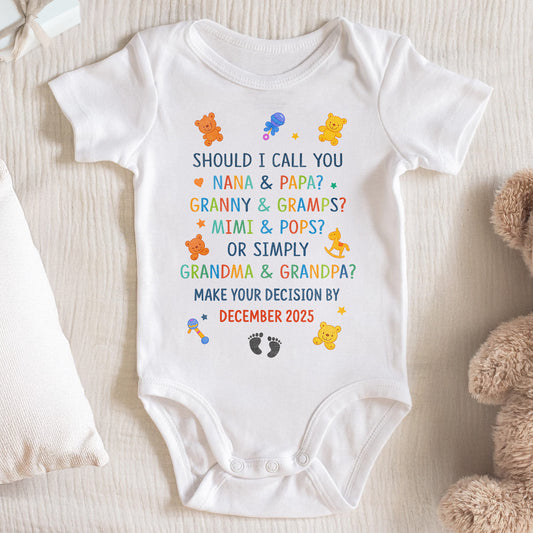 Should I Call You Nana & Papa? Lovely Custom Baby Onesie