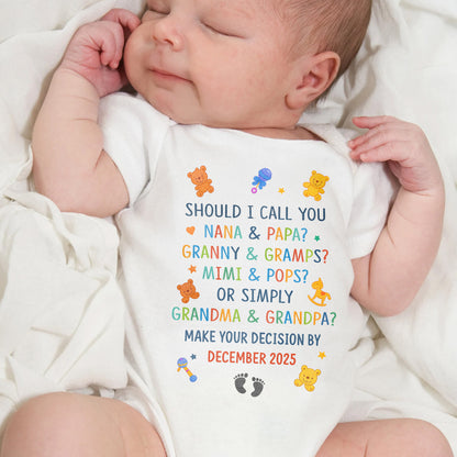 Should I Call You Nana & Papa? Lovely Custom Baby Onesie