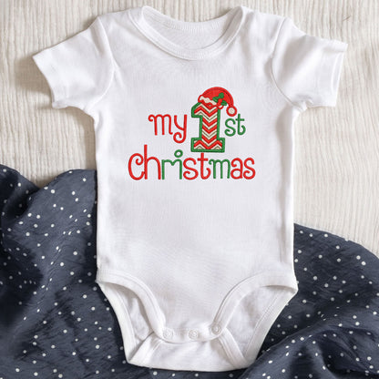 My 1St Christmas, Candy Cane And Christmas Hat