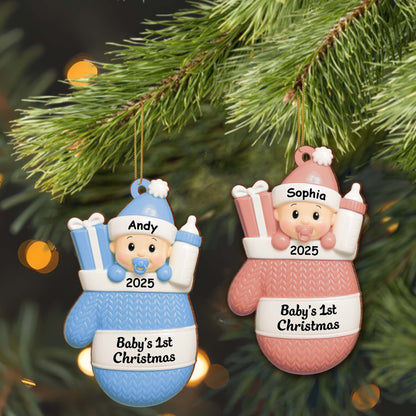 Baby's 1st Christmas, Baby With Gifts And Milk Bottle
