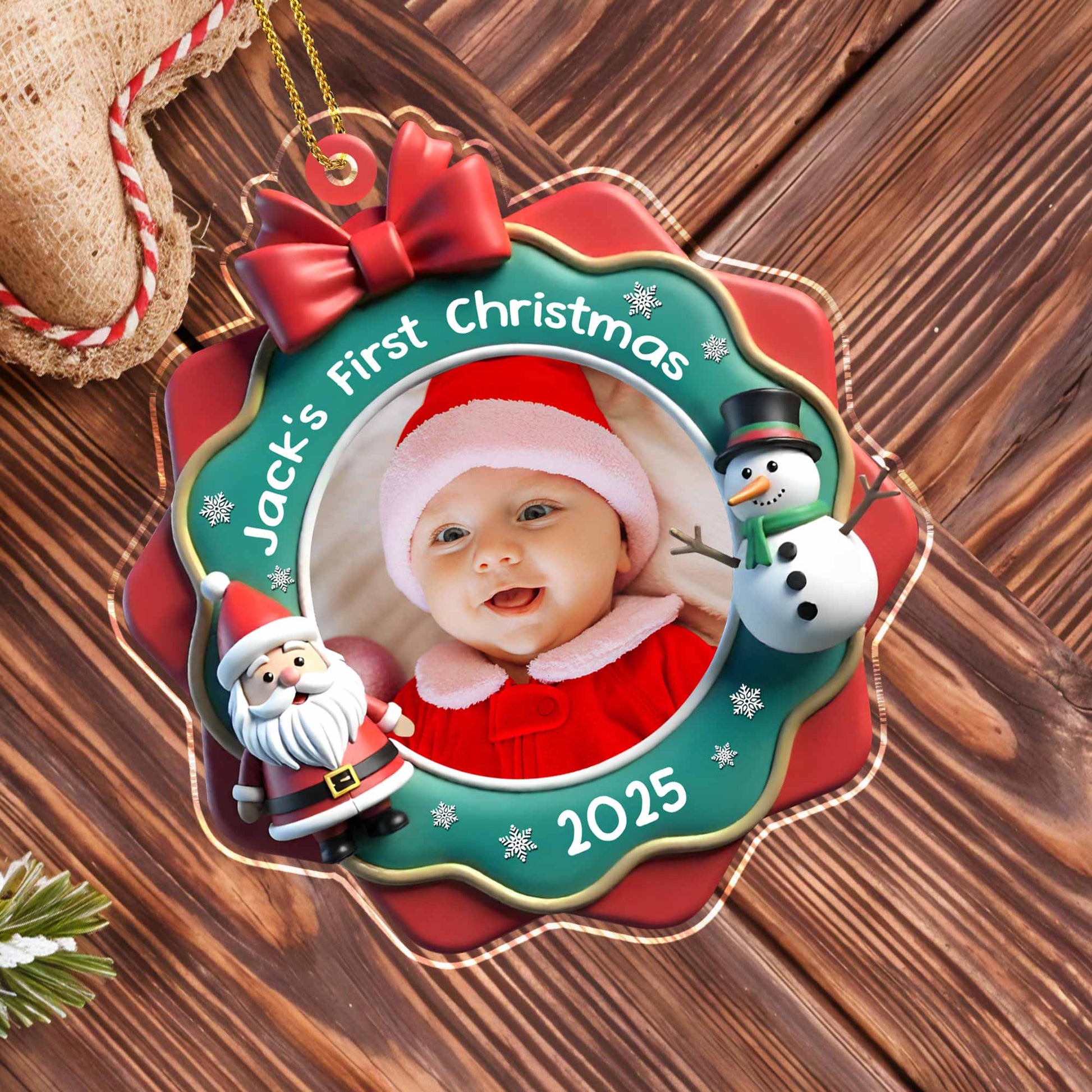 Jack's First Christmas With Santa And Snowman