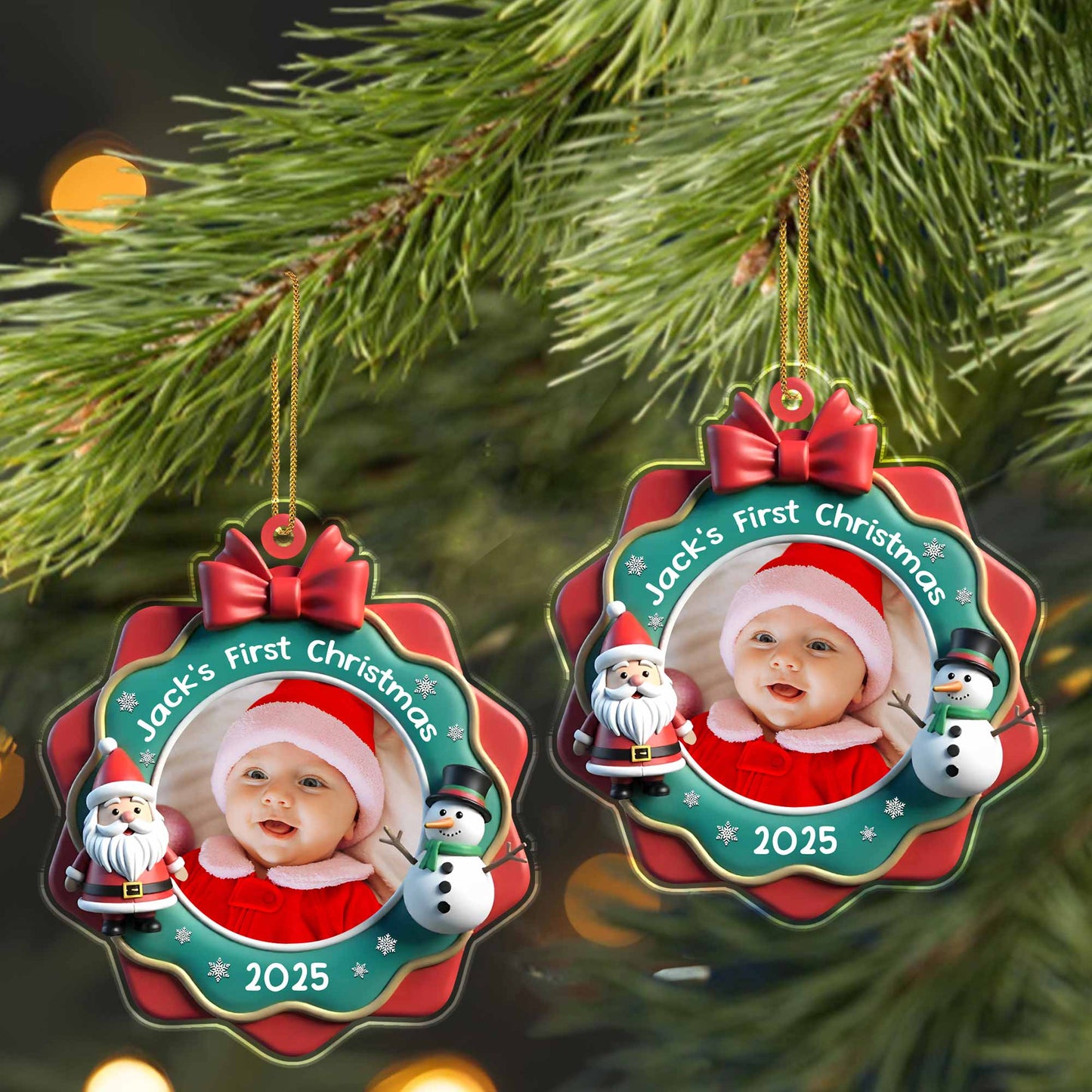 Jack's First Christmas With Santa And Snowman