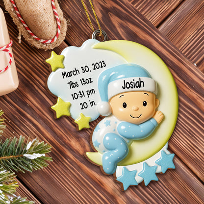 Celebrate Your Little Star's Special Moments - Personalized Custom Wood Ornament, Custom Shaped - KID194_WDO