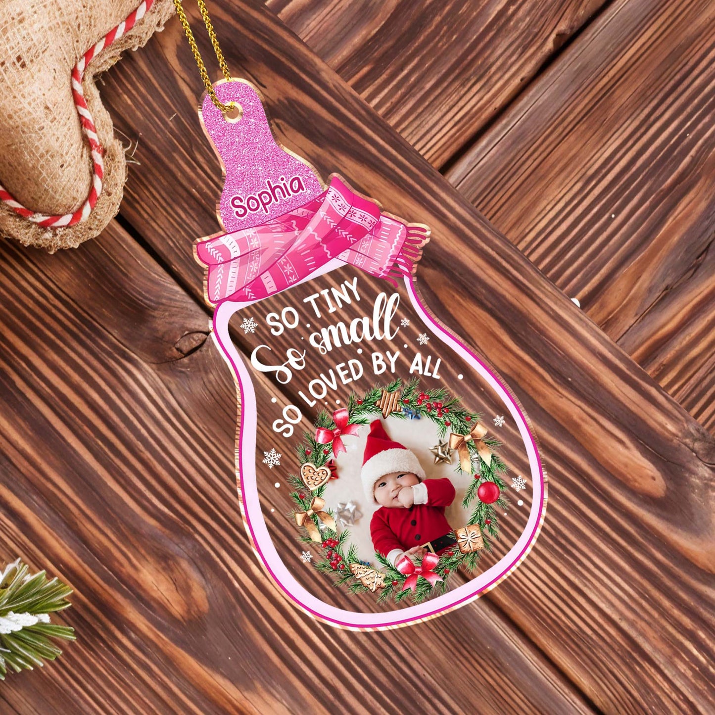 So Tiny So Small So Loved By All, Baby's First Christmas - Personalized Custom Acrylic Ornament, Christmas Gift - KID215_ACO