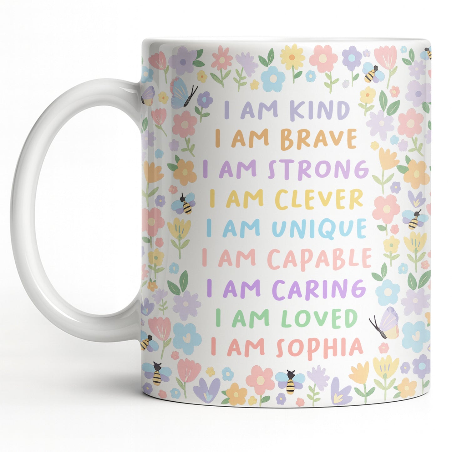 I Am Kind, I Am Brave, Encouraging Floral Design