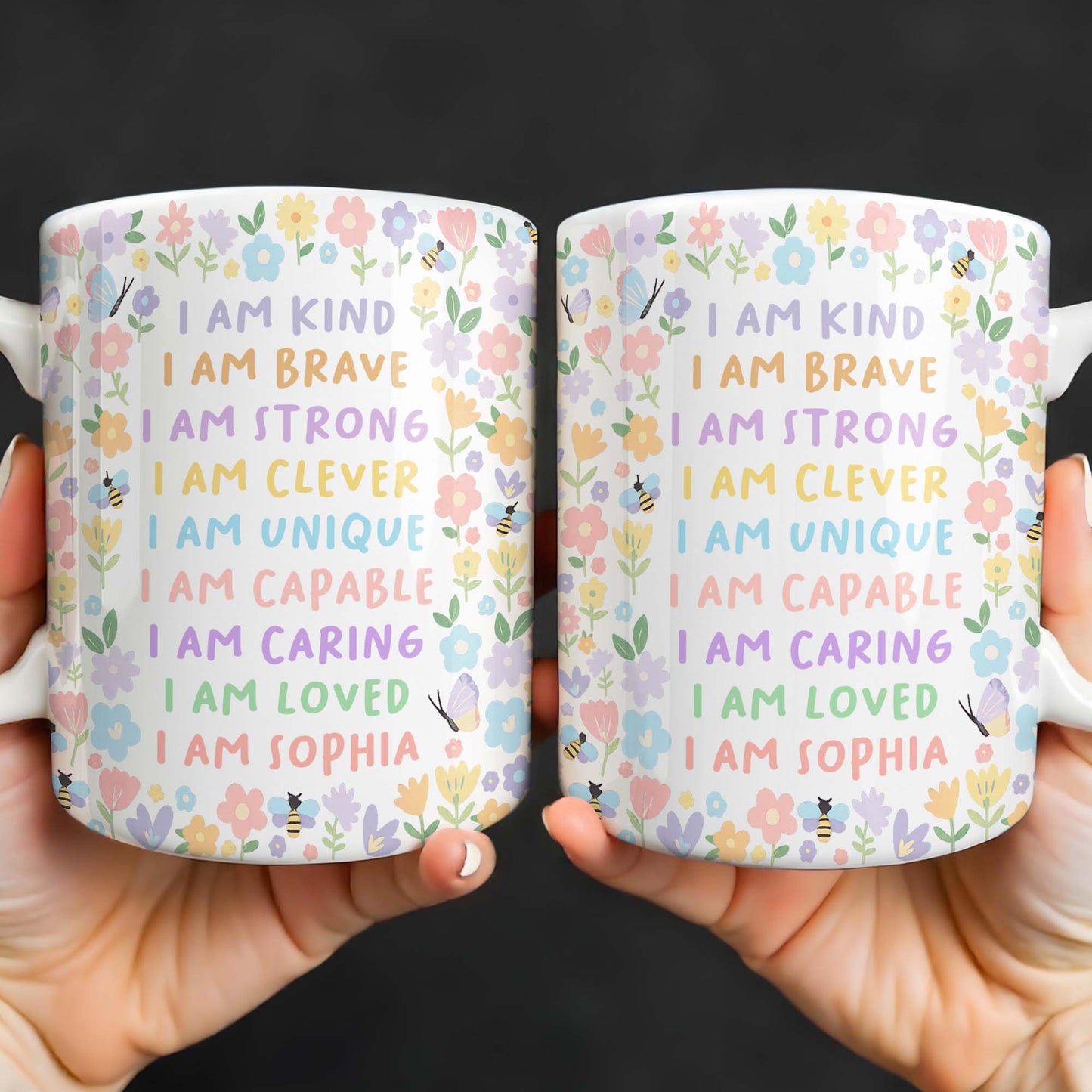 I Am Kind, I Am Brave, Encouraging Floral Design