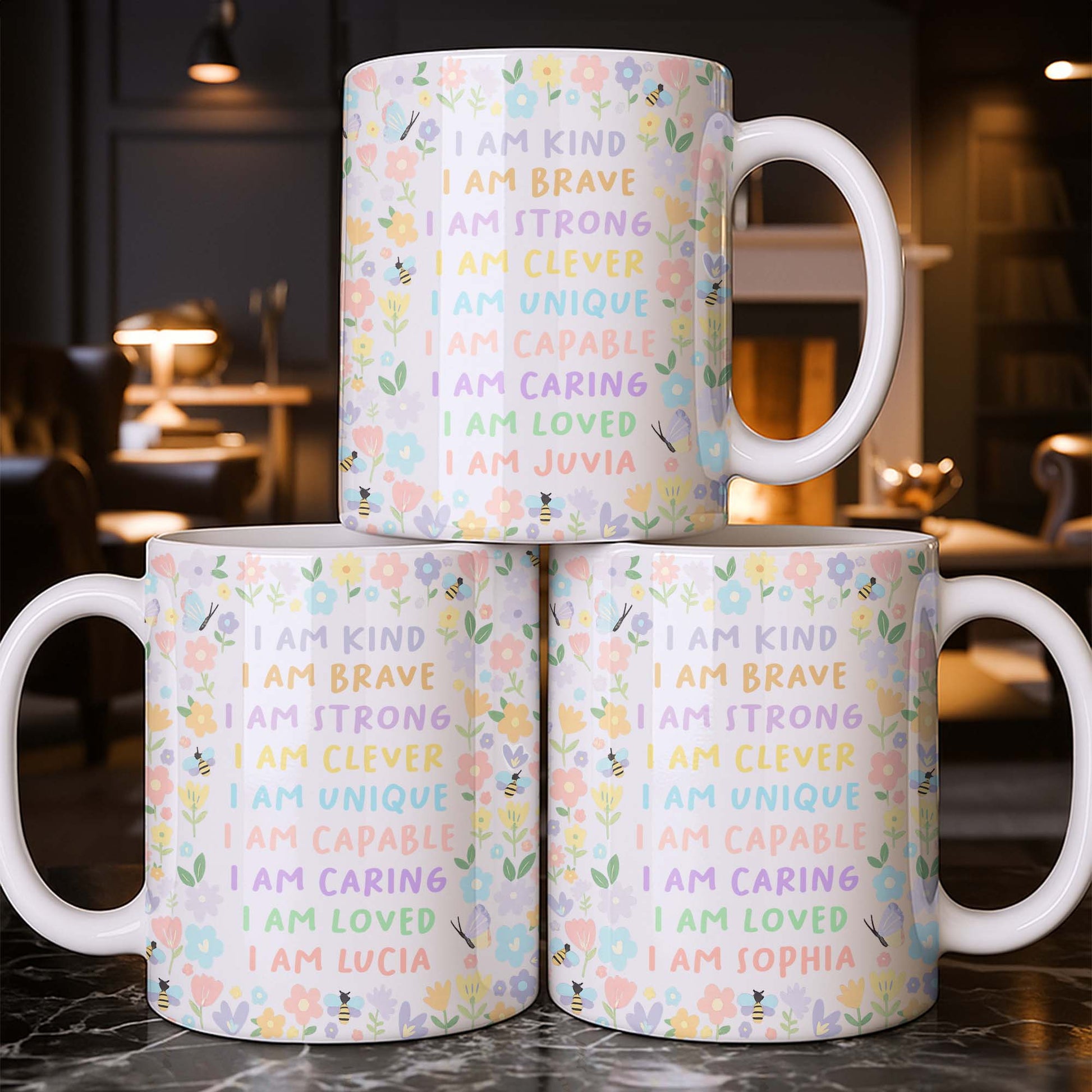 I Am Kind, I Am Brave, Encouraging Floral Design