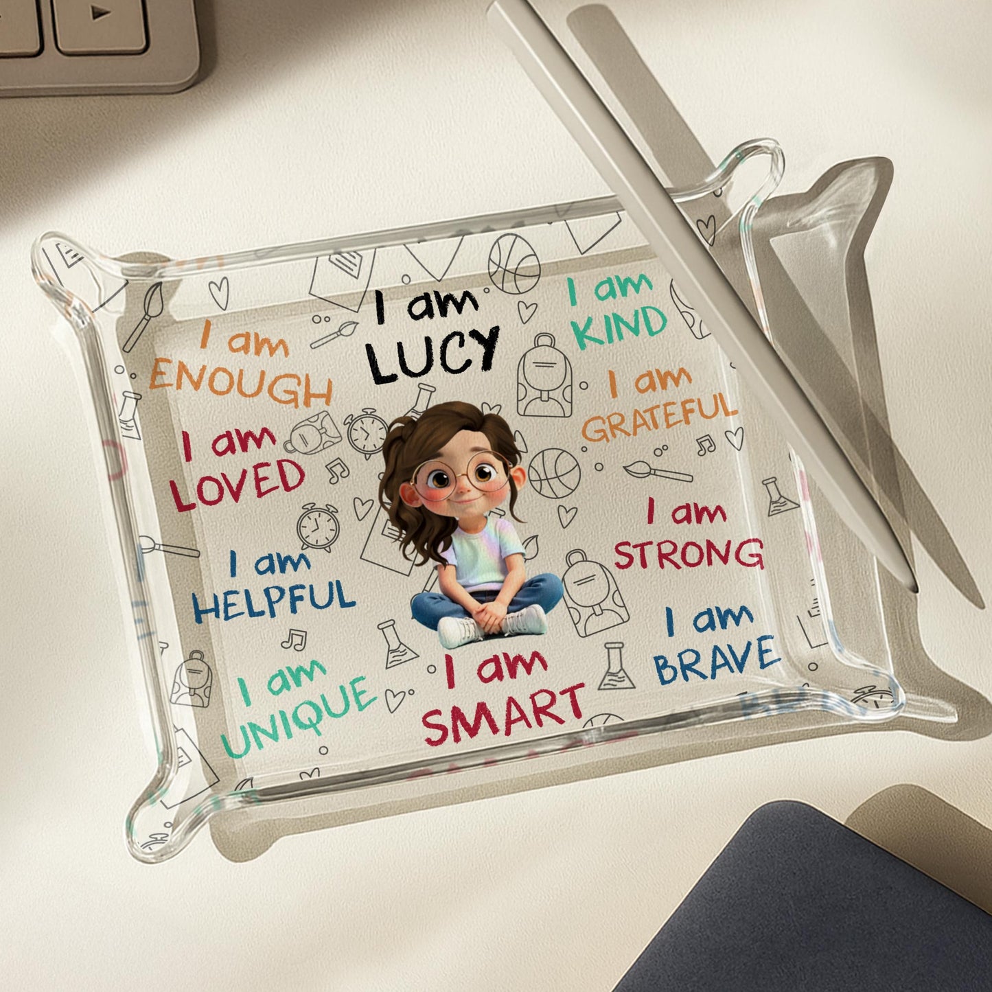 I Am Enough, I Am Loved, Positive Affirmations Tray