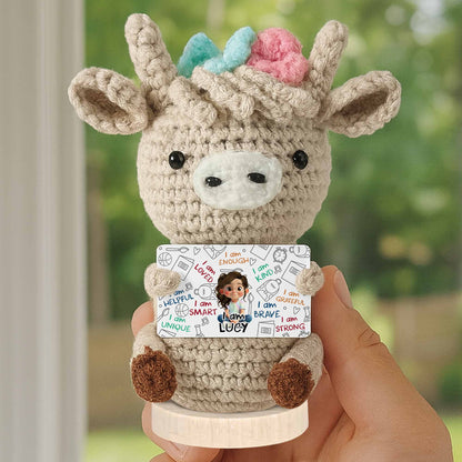 I Am Loved I Am Enough Brave Unique Sunflower - Crochet Doll With Custom Card - KID243_CDOLL