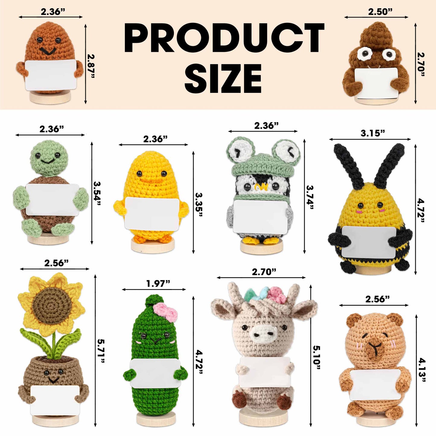 I Am Loved I Am Enough Brave Unique Sunflower - Crochet Doll With Custom Card - KID243_CDOLL