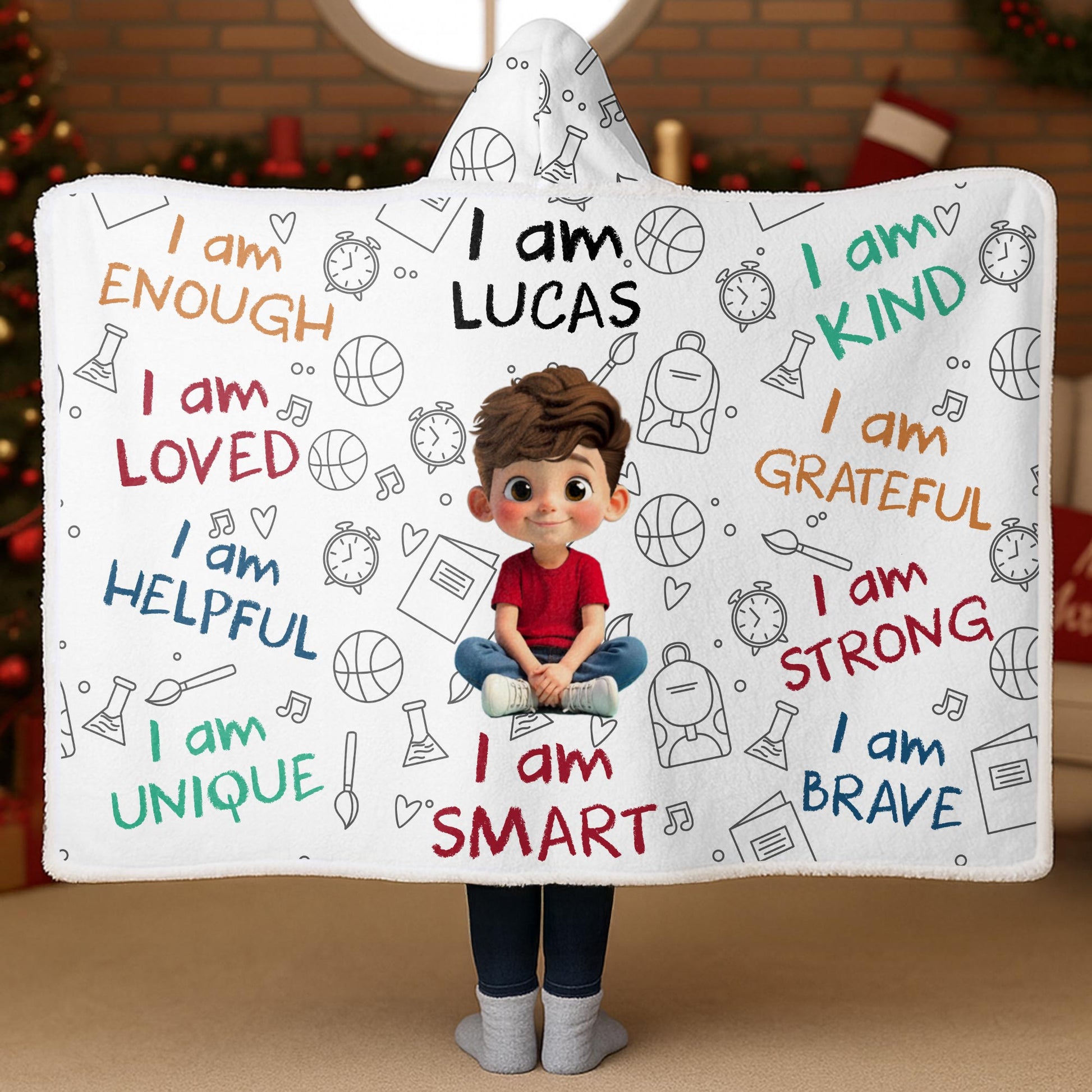 I Am Enough, I Am Loved, School Supplies Blanket
