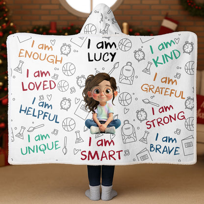 I Am Enough, I Am Loved, School Supplies Blanket