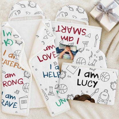 I Am Enough, I Am Loved, School Supplies Blanket