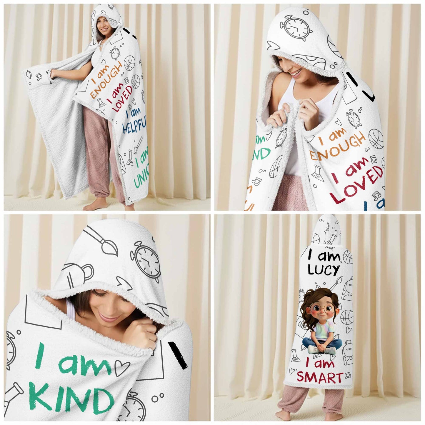 I Am Enough, I Am Loved, School Supplies Blanket