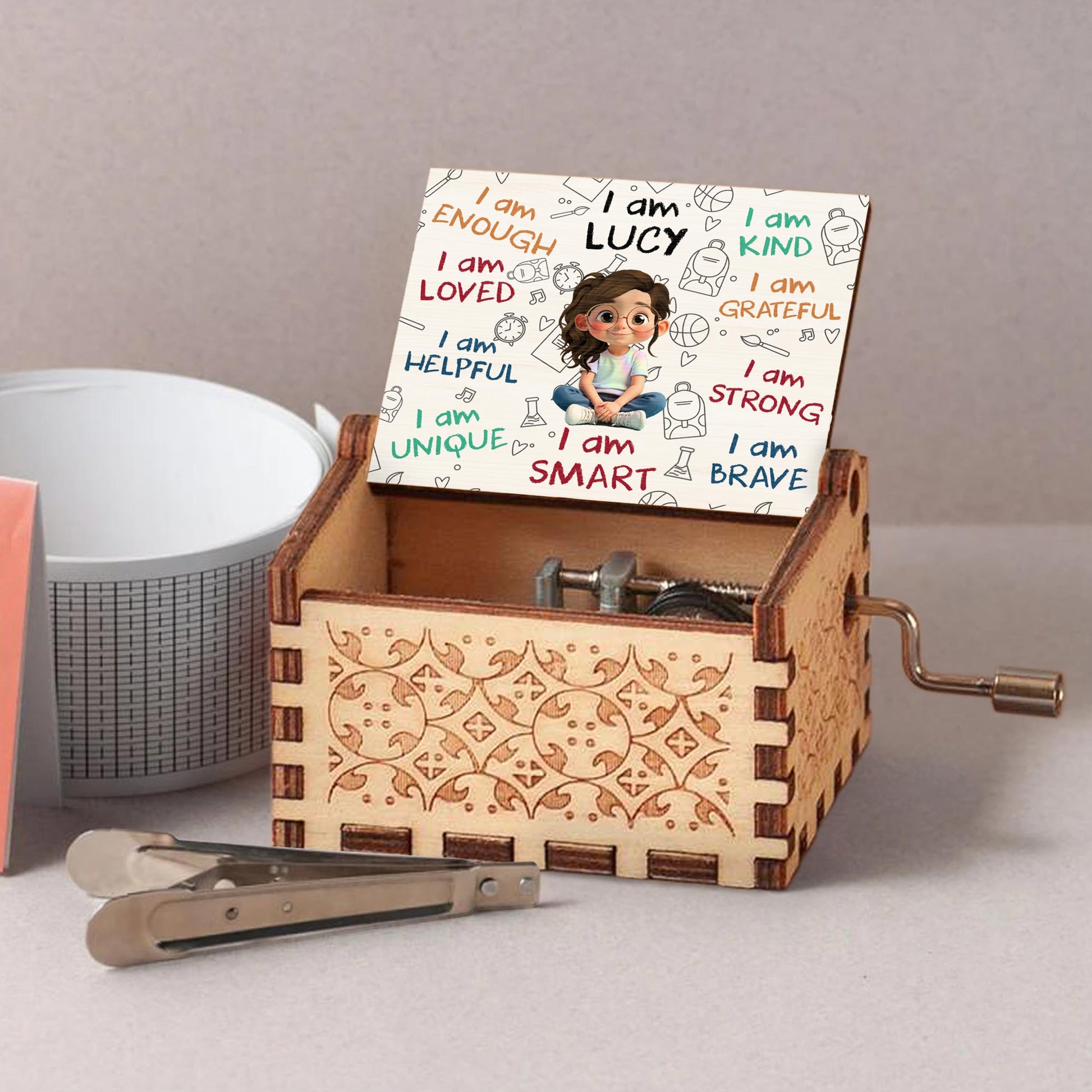 I Am Loved, I Am Strong, Encouraging Words With Child Design