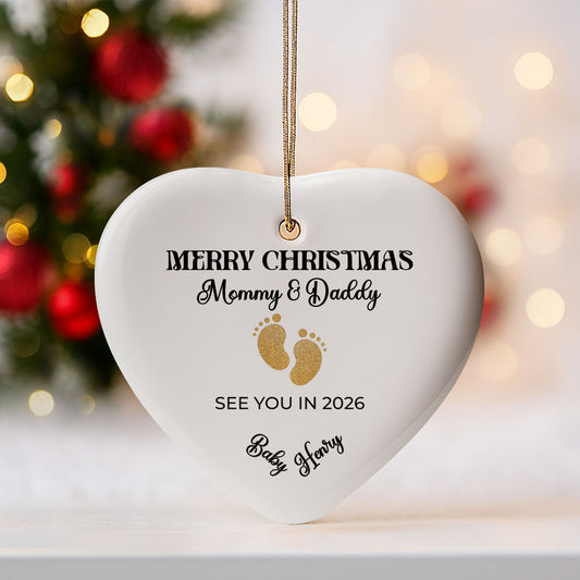 Merry Christmas Mommy And Daddy, Golden Footprints