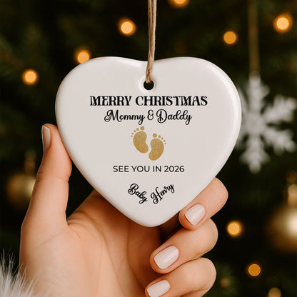 Merry Christmas Mommy And Daddy, Golden Footprints
