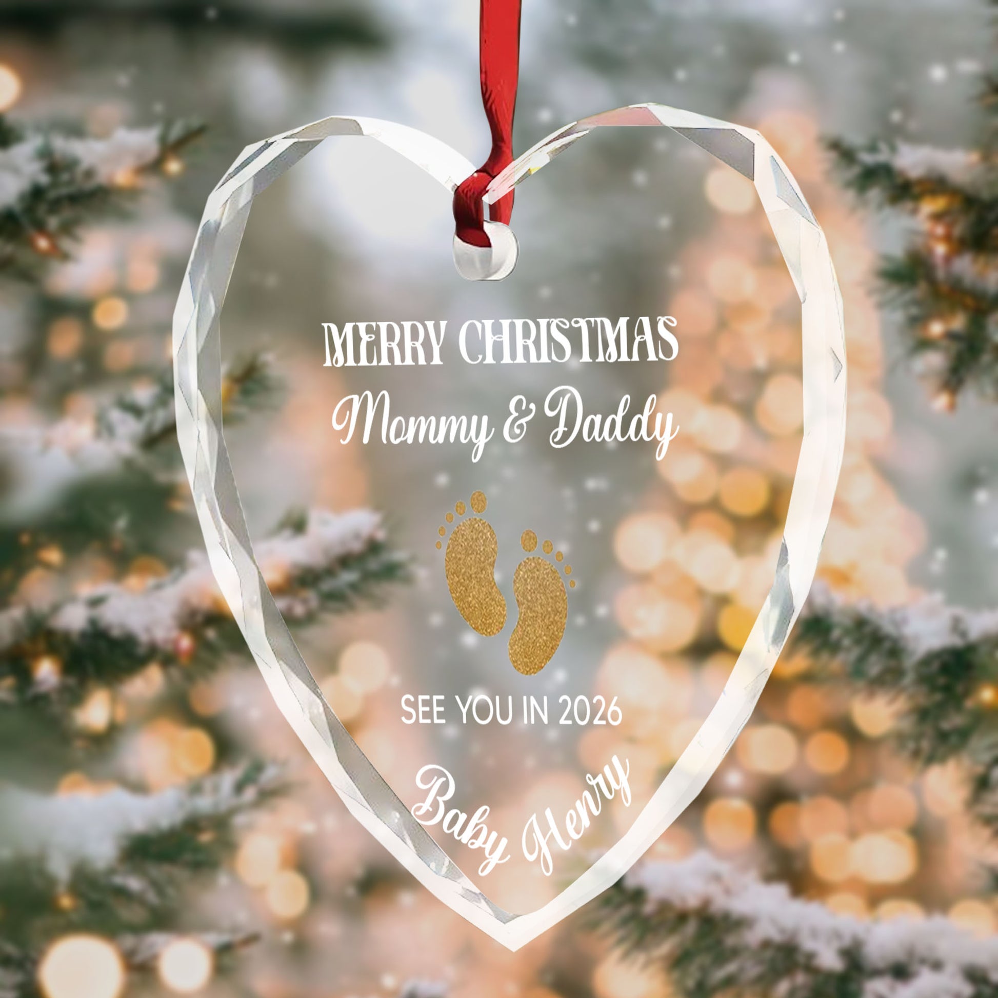Merry Christmas Mommy And Daddy Baby Footprints