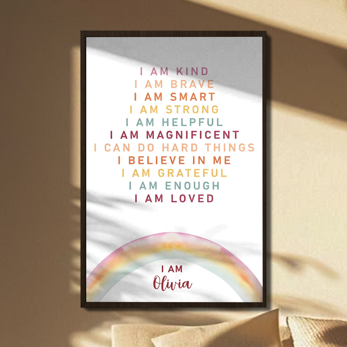I Am Kind, Brave, Smart, and Strong, Rainbow Poster