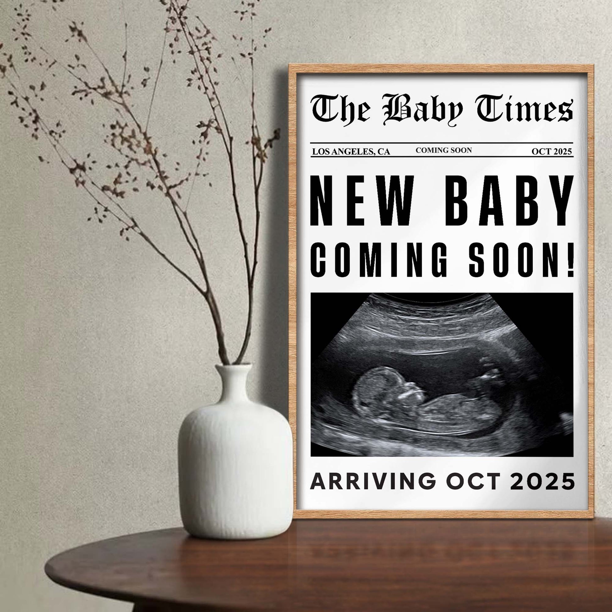 New Baby Coming Soon With Ultrasound Image