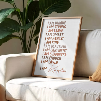 I Am Unique, I Am Loved, Personalized Affirmation