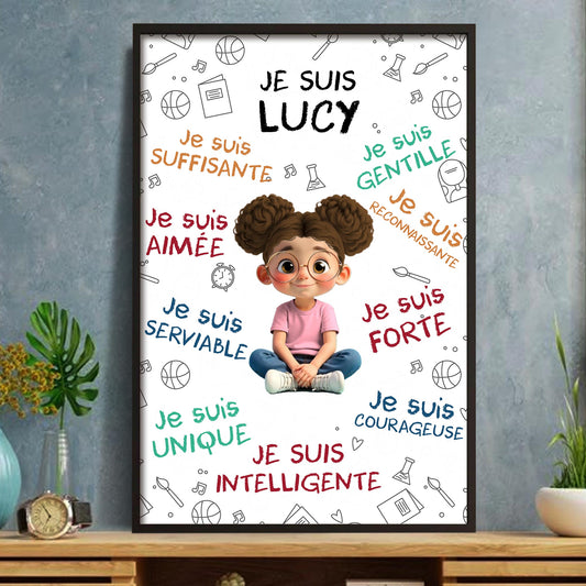Empowering Words With Cartoon Girl For Daughter