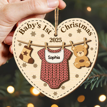 Baby's 1st Christmas, Teddy Bear and Stocking Ornament