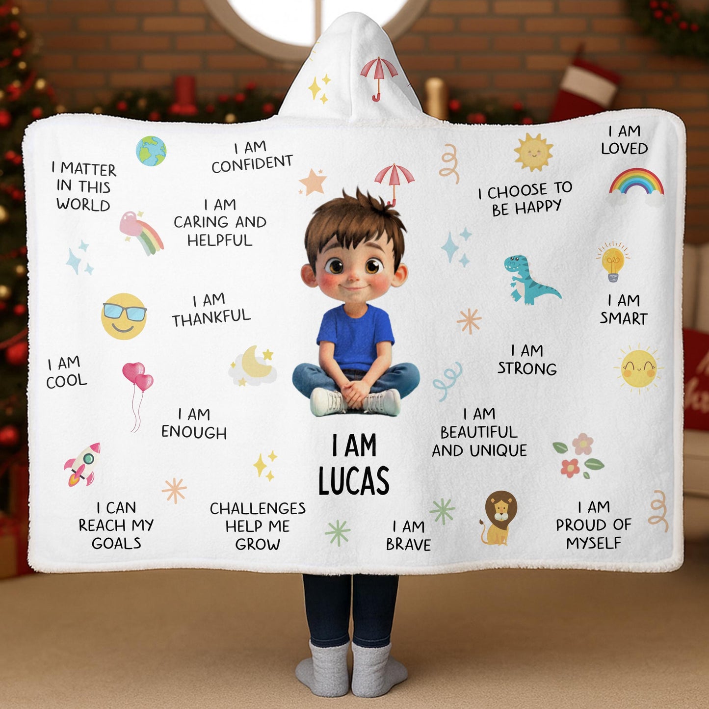 I Am Strong, I Am Loved, Cartoon Character and Stars Blanket