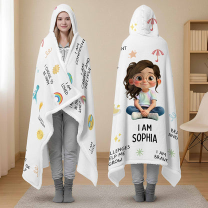 I Am Strong, I Am Loved, Cartoon Character and Stars Blanket