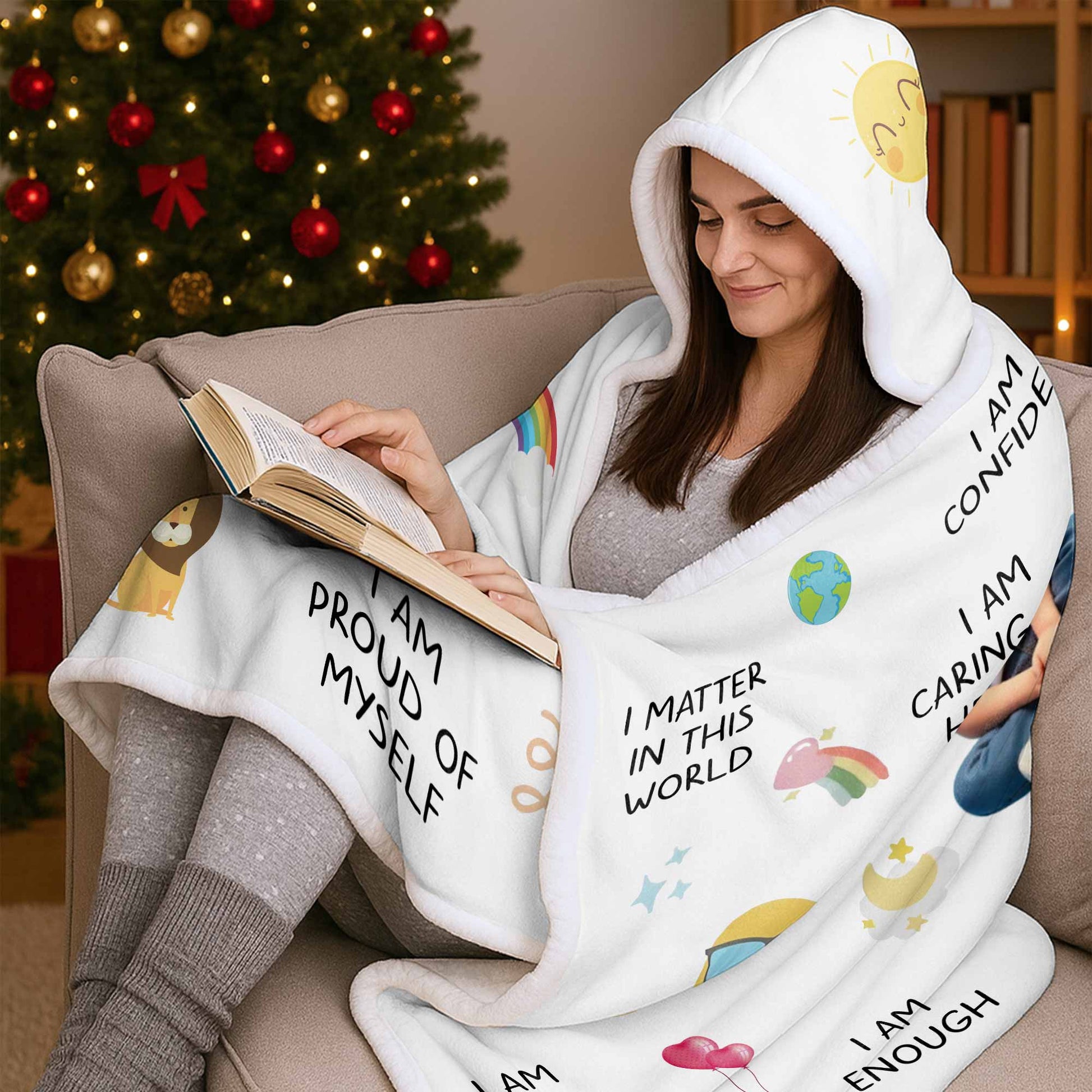 I Am Strong, I Am Loved, Cartoon Character and Stars Blanket