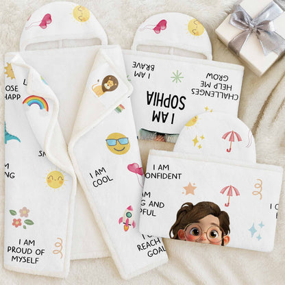 I Am Strong, I Am Loved, Cartoon Character and Stars Blanket