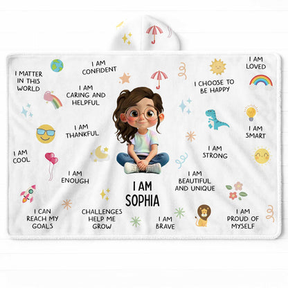 I Am Strong, I Am Loved, Cartoon Character and Stars Blanket