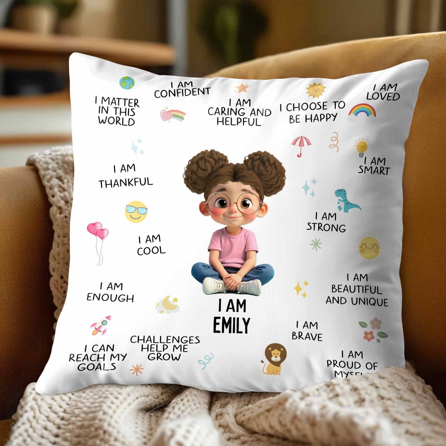 I Am Confident, I Choose To Be Happy, Encouraging Positive Thoughts Pillow