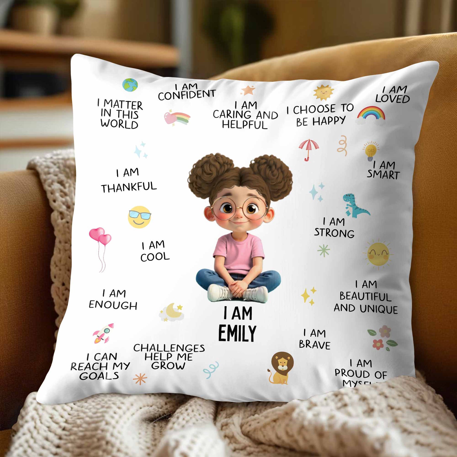 I Am Confident, I Choose To Be Happy, Encouraging Positive Thoughts Pillow